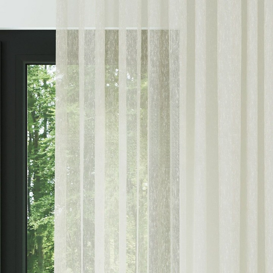 Ecru Shantung Textured Sheer Curtain