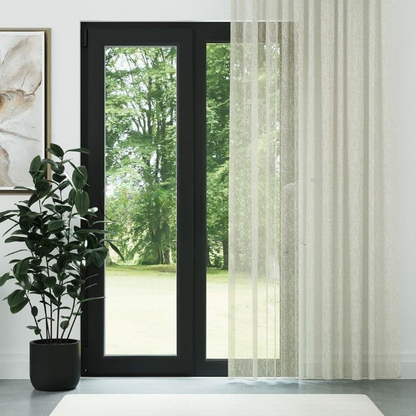 Ecru Shantung Textured Sheer Curtain