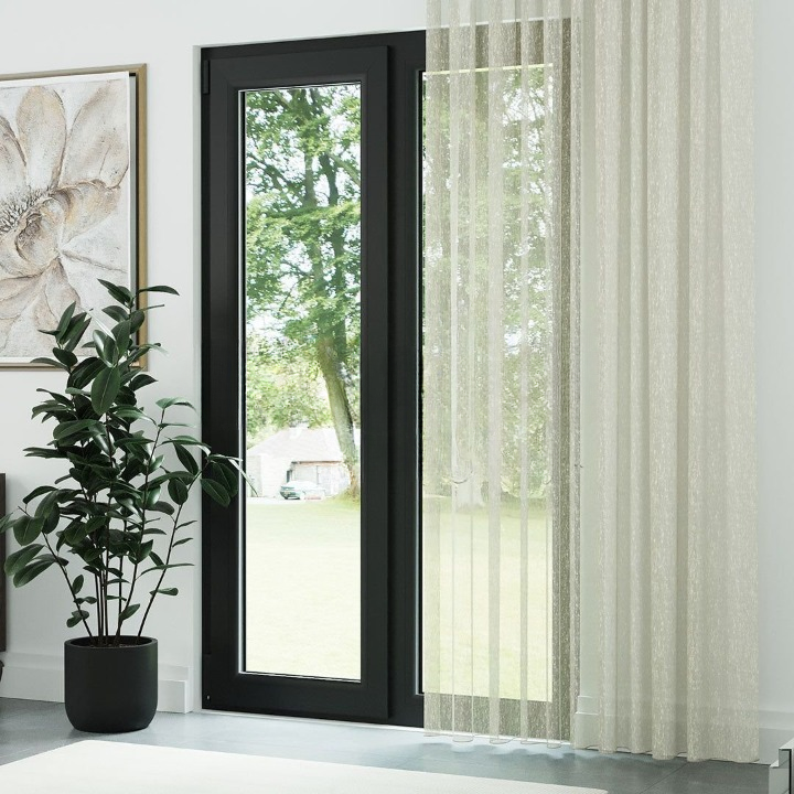 Ecru Shantung Textured Sheer Curtain