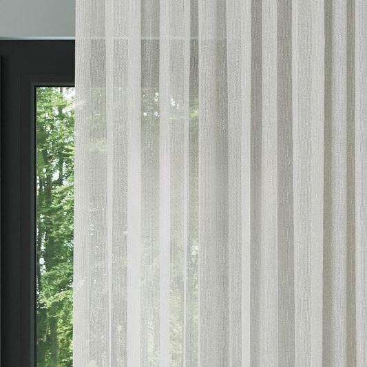 Ecru Textured Plain Sheer Curtain
