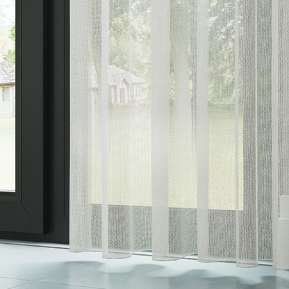 Ecru Textured Plain Sheer Curtain