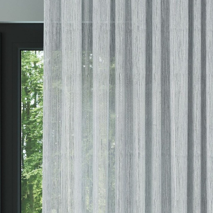 Grey Bark Textured Sheer Curtain