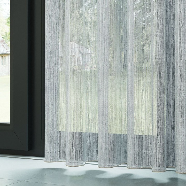 Grey Bark Textured Sheer Curtain