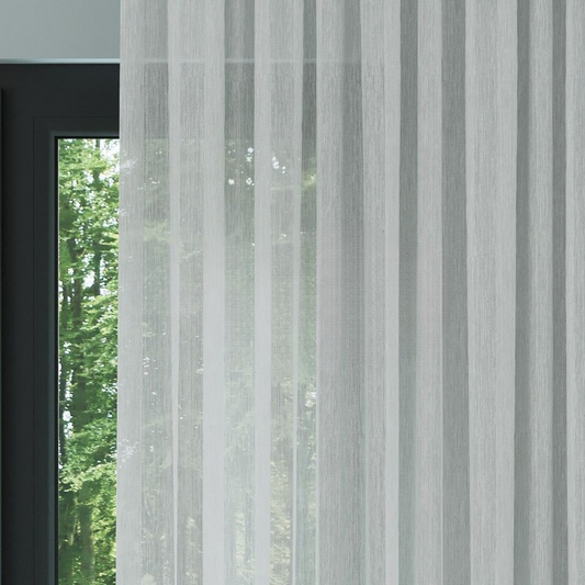Grey Bamboo Textured Plain Sheer Curtain