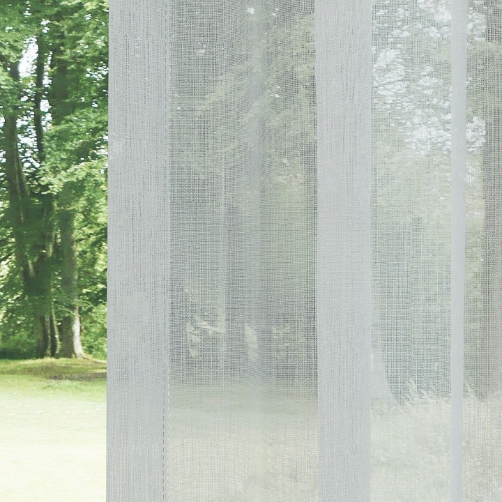 Grey Bamboo Textured Plain Sheer Curtain