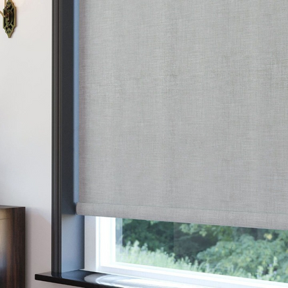 Grey Linen Textured Blackout Roller Blinds