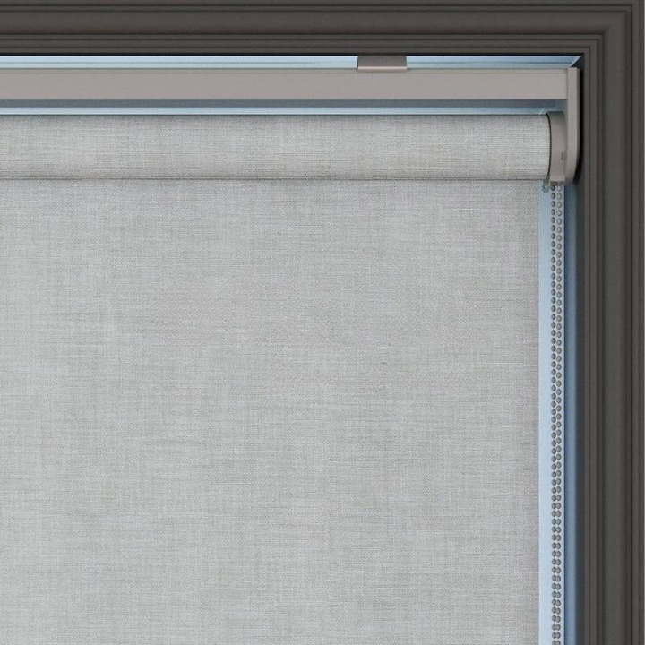 Grey Linen Textured Blackout Roller Blinds