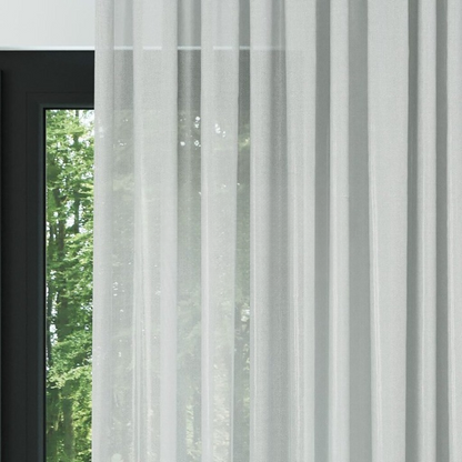 Grey Faux Silk Voile Sheer Curtain