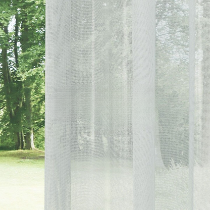 Grey Faux Silk Voile Sheer Curtain