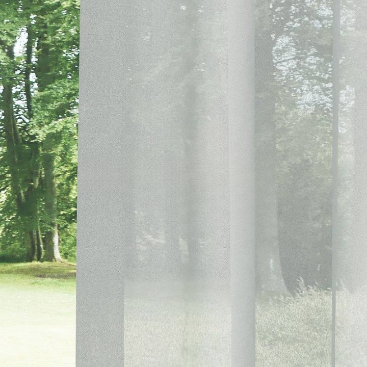 Grey High Density Silk Crepe Plain Sheer Curtain