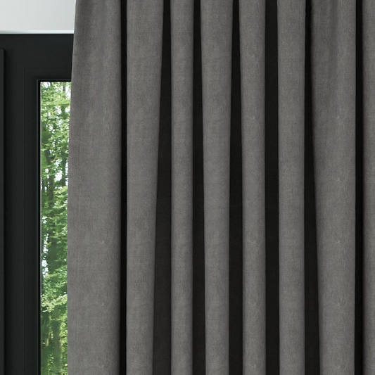 Grey Textured Linen Drapes