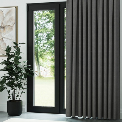 Grey Textured Linen Drapes
