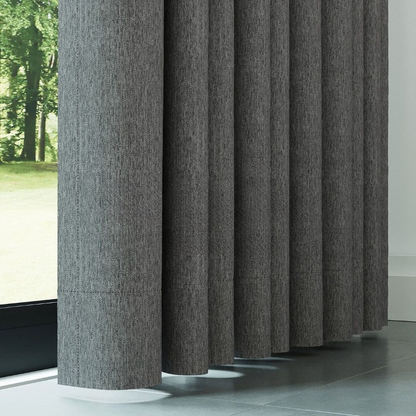 Grey Crosshatch Linen Drapes
