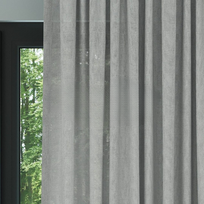 Grey Shimmering Plain Sheer Curtain
