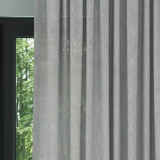 Grey Shimmering Plain Sheer Curtain