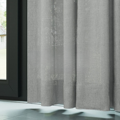 Grey Shimmering Plain Sheer Curtain