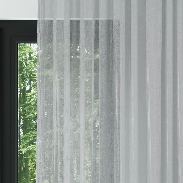 Grey Shimmering Honeycomb Textured Sheer Curtain