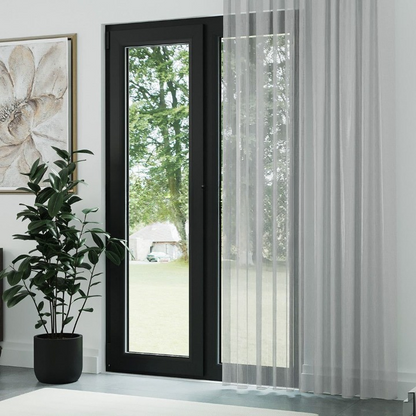 Grey Shimmering Honeycomb Textured Sheer Curtain