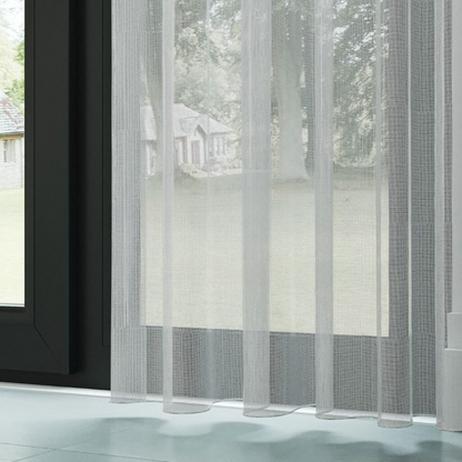 Grey Shimmering Honeycomb Textured Sheer Curtain