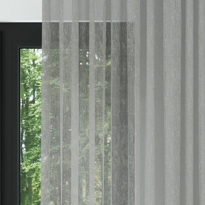 Grey Shantung Textured Sheer Curtain