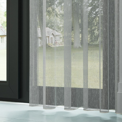 Grey Shantung Textured Sheer Curtain