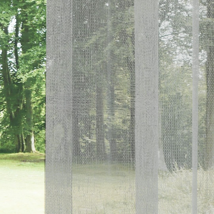 Grey Shantung Textured Sheer Curtain