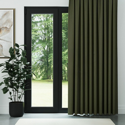 Olive Green Thermal Insulated Blackout Curtains