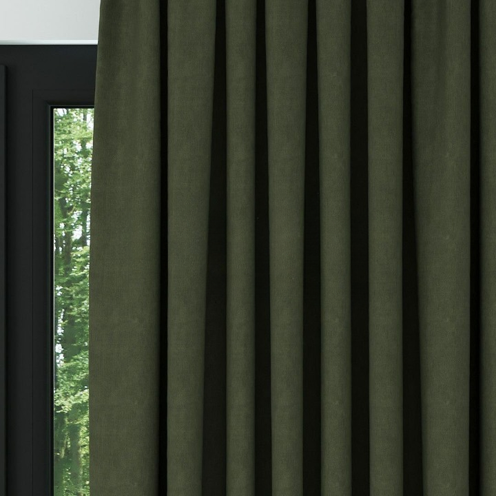 Khaki Textured Linen Drapes
