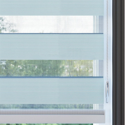 Blue Plain Zebra Roller Blind