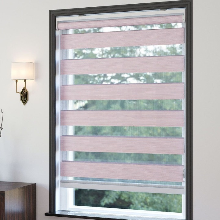 Pink Plain Zebra Roller Blind