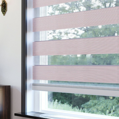 Pink Plain Zebra Roller Blind