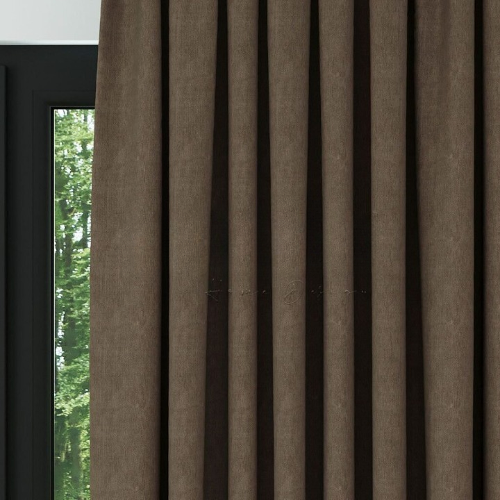 Brown Textured Linen Drapes