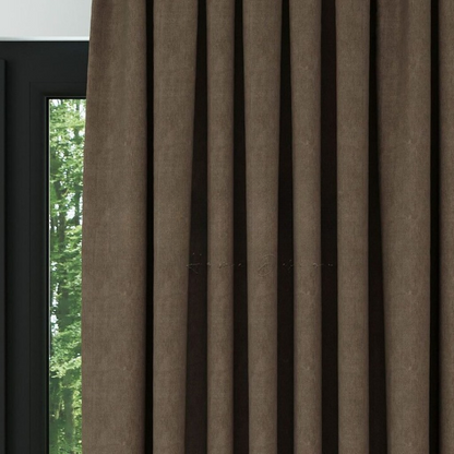 Brown Textured Linen Drapes
