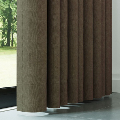 Brown Textured Linen Drapes
