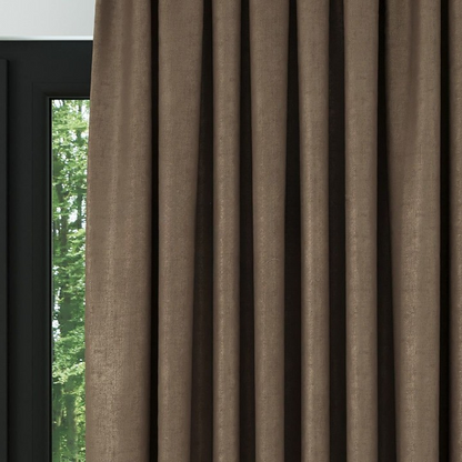 Brown Ribbed Velvet Drapes