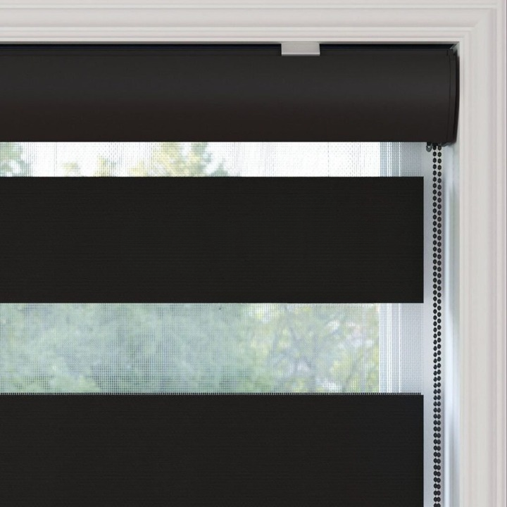 Black Plain Zebra Roller Blind