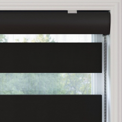 Black Plain Zebra Roller Blind
