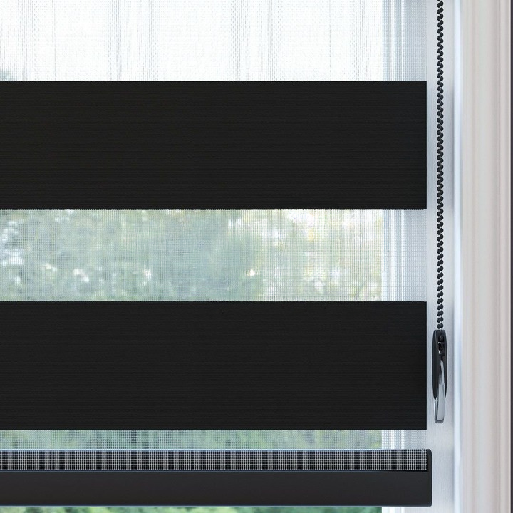 Black Plain Zebra Roller Blind