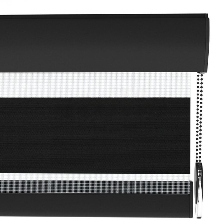 Black Plain Zebra Roller Blind