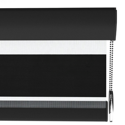 Black Plain Zebra Roller Blind