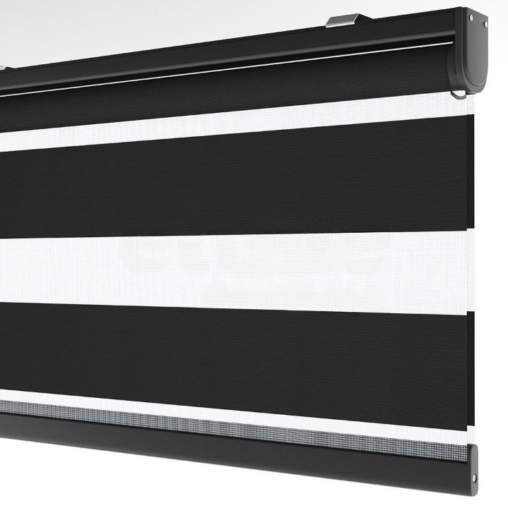 Black Plain Zebra Roller Blind