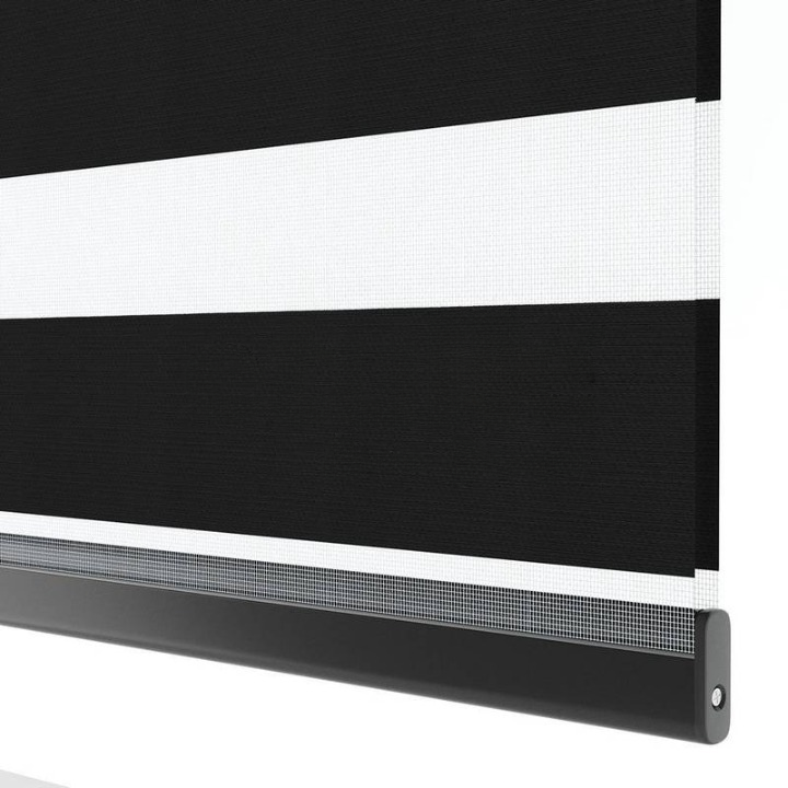 Black Plain Zebra Roller Blind