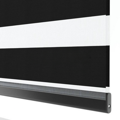 Black Plain Zebra Roller Blind
