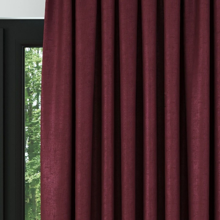 Red Ribbed Velvet Drapes