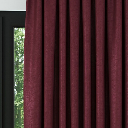 Red Ribbed Velvet Drapes