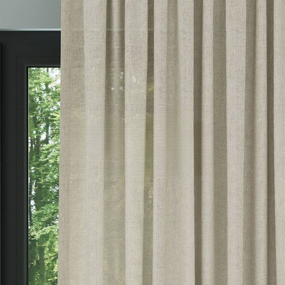 Beige Shimmering Plain Sheer Curtain