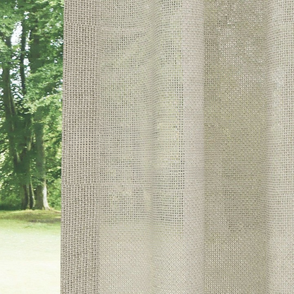 Beige Shimmering Plain Sheer Curtain
