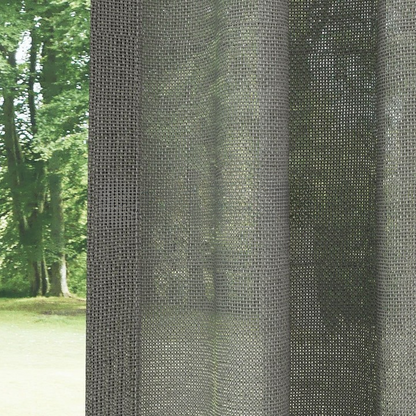 Dark Taupe Shimmering Plain Sheer Curtain