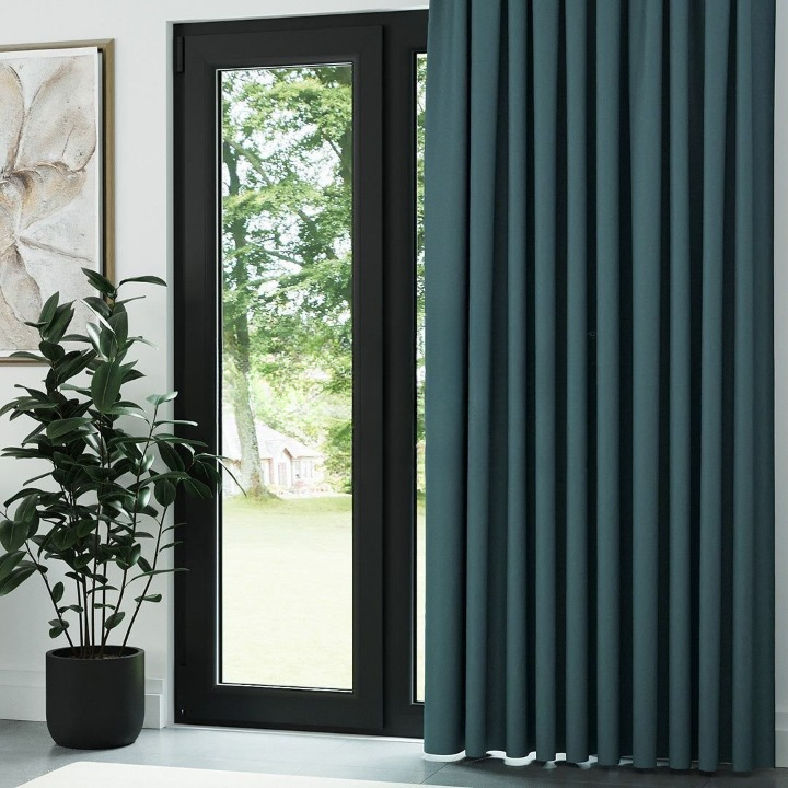 Dark Teal Thermal Insulated Blackout Curtains