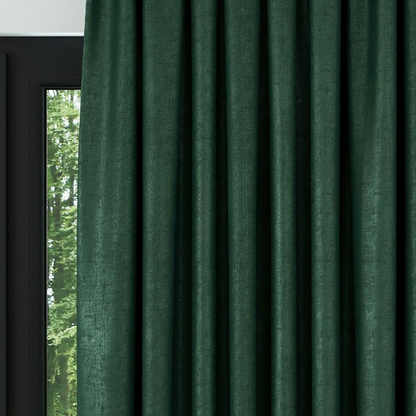 Dark Green Ribbed Velvet Drapes